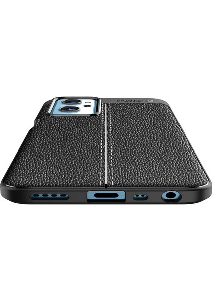 Oppo A96 4G Kılıf Rugan Armor Deri Görünümlü Yüksek Kalite Silikon Niss Lacivert modelleri