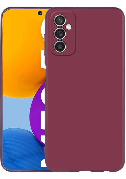 Case 4U Samsung Galaxy M52 Uyumlu Kılıf Klasik Mat Renkli Yumuşak Premier Silikon Mürdüm