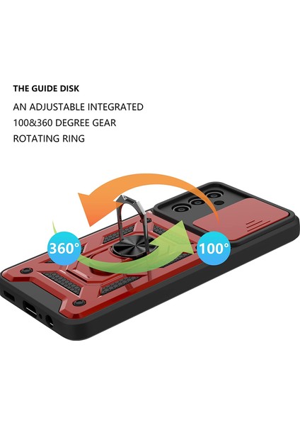 Xiaomi Redmi Note 11 / Redmi Note 11s Kılıf Stand Olabilen Yüzüklü Sürgülü Vega Arka Kapak Siyah