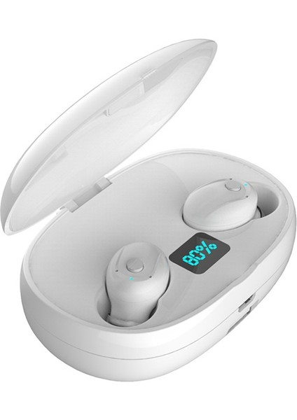 T5S Tws LED Ekran Bluetooth Earppheet Beyaz Beyaz (Yurt Dışından)