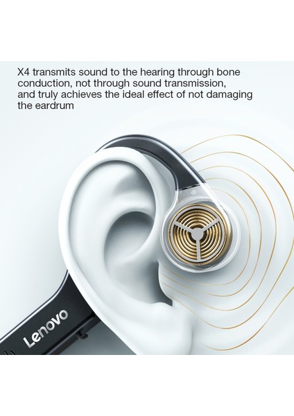 X4 Kemik Iletim Wiress Bluetooth Kulaklık Siyah (Yurt Dışından)