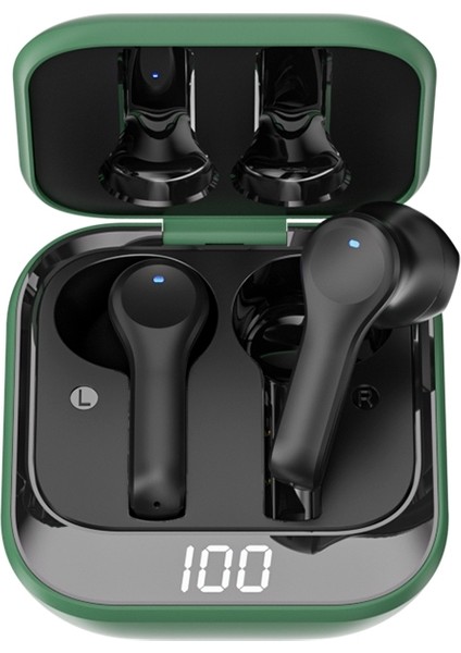K08 Wiress Bluetooth 5.0 Stereo Binaural Kulaklık Yeşil (Yurt Dışından)