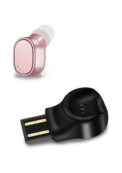 Lesiri X12 USB Manyetik Şarj Mini Bluetooth Kulaklık Gül Altın (Yurt Dışından)