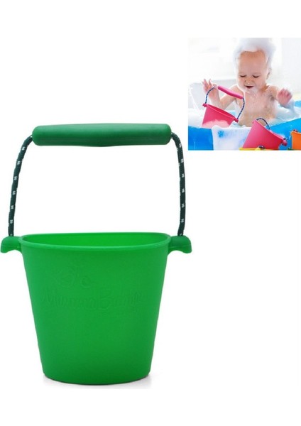Portatif Silikon Kova Banyo Banyo Oyuncakları Yeşil (Yurt Dışından)
