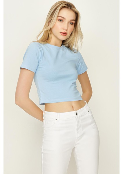 Kadın Basic Örme Crop Body