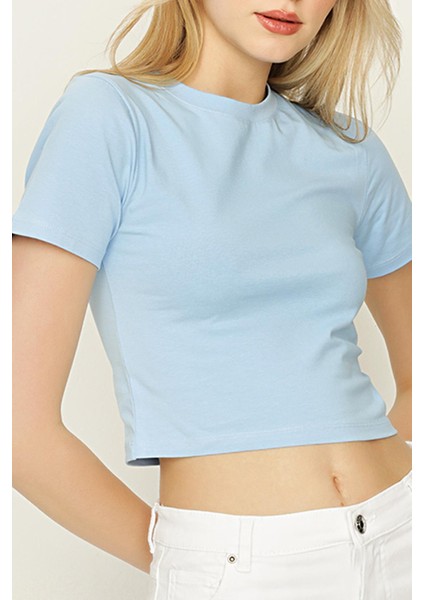 Kadın Basic Örme Crop Body