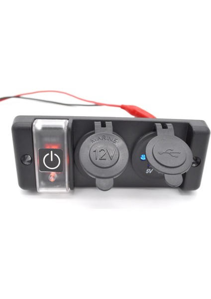 Marine Çakmaklık ve USB Soketi 12V Düğmeli