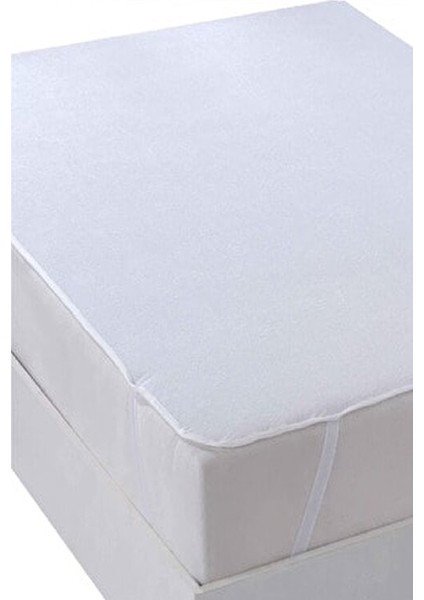 Alez Çift Kişilik Lastikli Çarşaf 140 x 200 cm Pamuk Sıvı Geçirmez Köşelerinden Lastikli Alez Beyaz