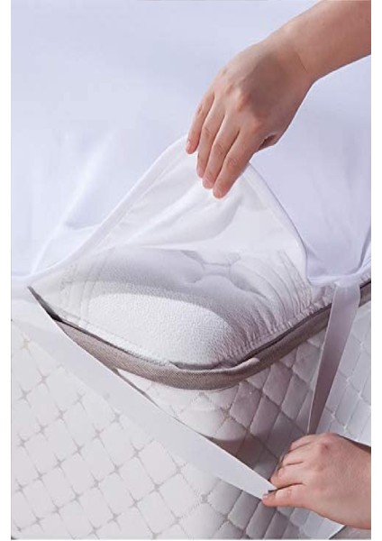 Alez Çift Kişilik Lastikli Çarşaf 140 x 200 cm Pamuk Sıvı Geçirmez Köşelerinden Lastikli Alez Beyaz modelleri