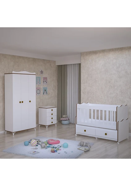 Garaj Home Elegant Yıldız 3 Kapaklı Bebek Odası Takımı-Sümela-