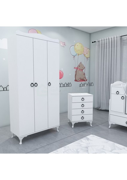 Sude Asansörlü Yıldız 3 Kapaklı Bebek Odası Takımı -Kombinli-Uyku Seti-Beyaz fiyatları