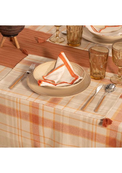 Ekose Amerikan Servis 45 x 30 cm - 4 Lü Set