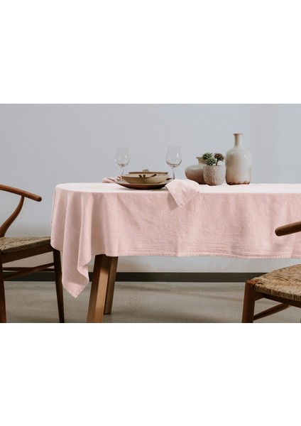 Pembe Masa Örtüsü Dikdörtgen - 200 x 150 cm