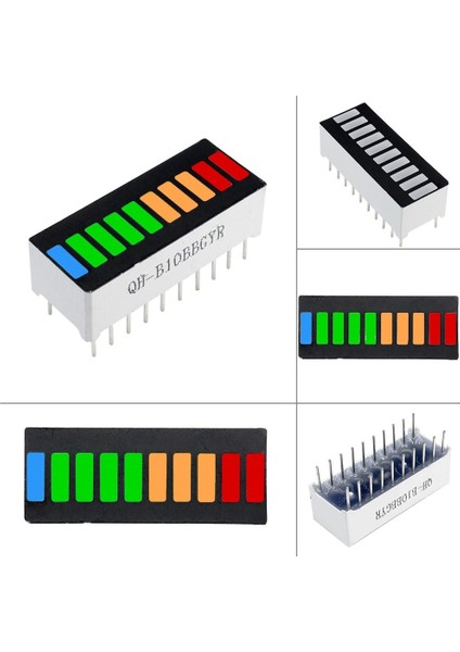 4 Renk Bar LED 10 Segment Akü Batarya Kapasite Doluluk Göstergesi