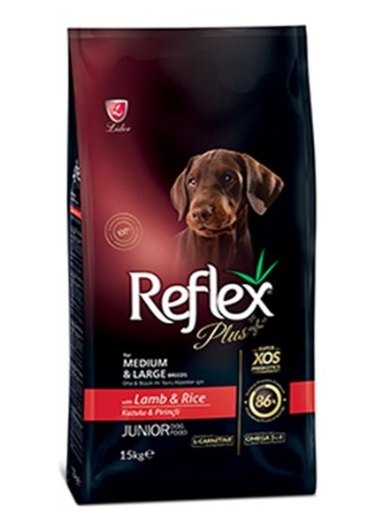Plus Kuzu Etli Orta ve Büyük Irk Yavru Köpek Maması 15 kg