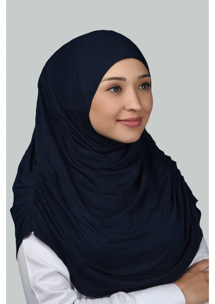 Hazır Türban Büzgülü Pileli Pratik Eşarp Tesettür Hijab - Namaz Örtüsü - Lacivert fiyatları