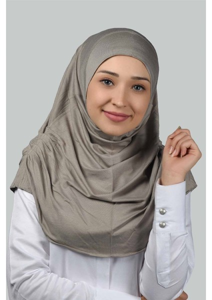 Hazır Türban Büzgülü Pileli Pratik Eşarp Tesettür Hijab - Namaz Örtüsü - Açık Vizon fırsatları