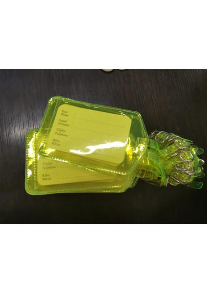 Sarı Neon Pvc Valız Etıketı (10 Adet)