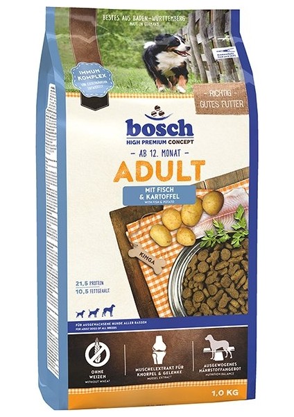 Adult Glutensiz Balıklı ve Patatesli Yetişkin Köpek Maması 1 kg