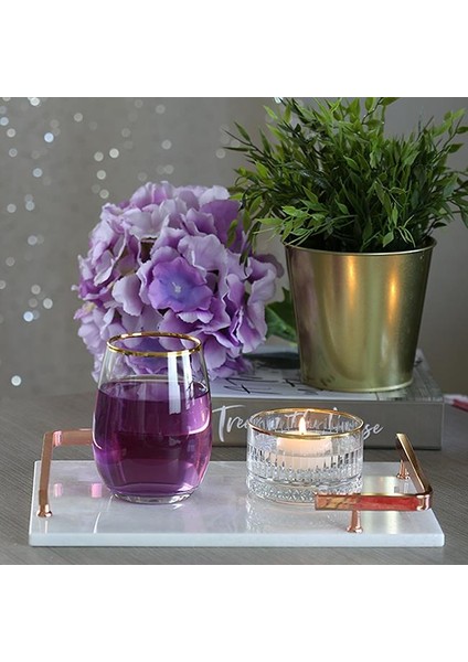 Mermer Beyaz Rose Gold L Dizayn 30 x 20 cm Tepsi fiyatları