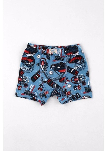 Erkek Çocuk Likralı Emprime Desenli Boxer 3089 - 12 Adet fiyatları