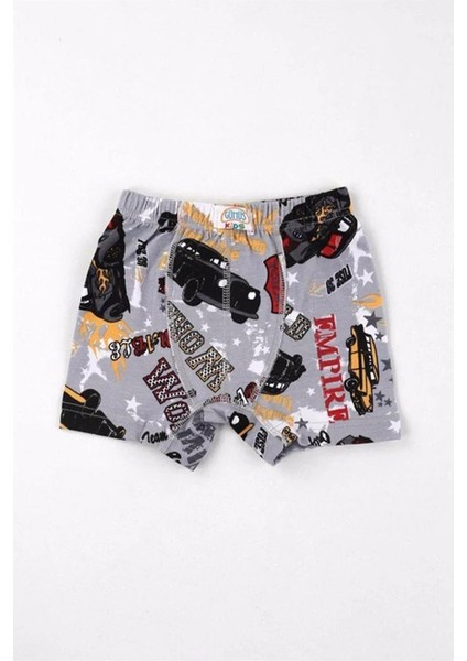 Erkek Çocuk Likralı Emprime Desenli Boxer 3089 - 12 Adet modelleri