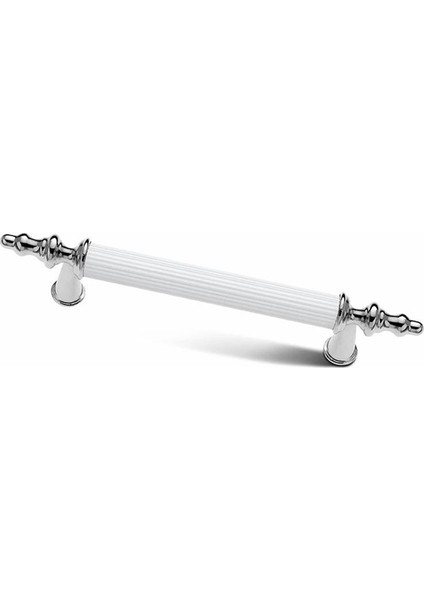 Inci Kombin Lüks Modern Dolap Çekmece Kulpları 64 mm Krom Beyaz