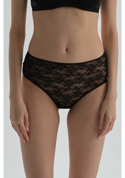 Siyah Yüksek Bel Slip