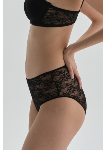 Siyah Yüksek Bel Slip