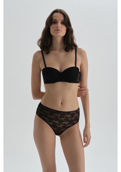 Siyah Yüksek Bel Slip