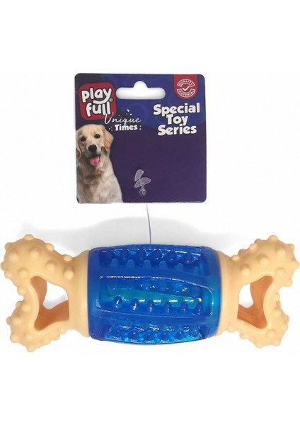 Öten Tırtıklı Kemik Şeklinde Plastik Köpek Oyuncağı 13x4 cm