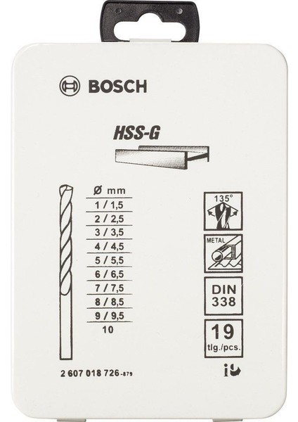 Asil Metal Bosch Hss-G Metal Matkap Ucu Seti 19 Parça