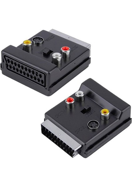 Scart Adaptör Ara Erkek/dişi/üstden Rcalı Swichli