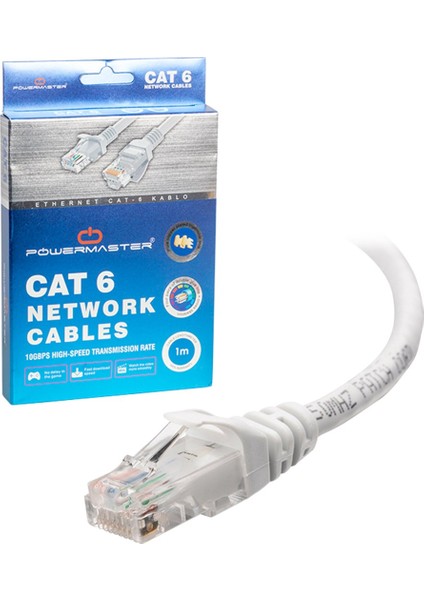 Kablo.cat6 1 Metre Gri Powermaster Kutulu