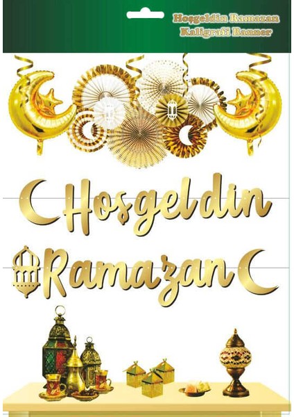 Flama Hoşgeldin Ramazan Metalize Altın Set 1 Adet fiyatları