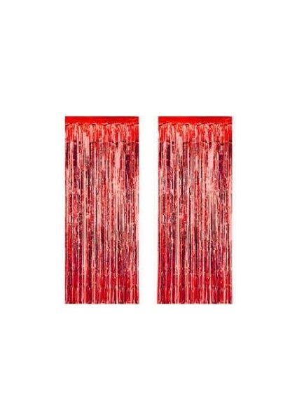 Metalize Fon Süsü Asmalı Yerli Kırmızı 2'li 1 Paket