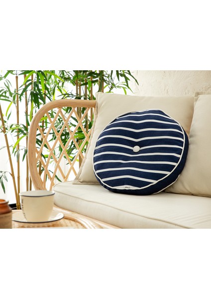 Undersea Dolgulu Kırlent 40 cm Beyaz – Indigo