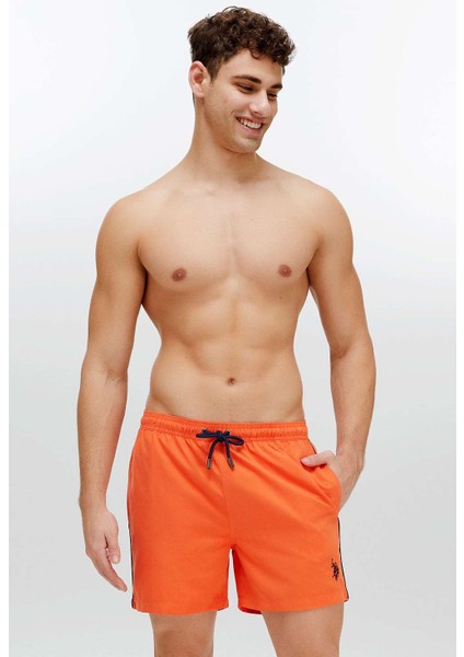 Erkek Turuncu Orta Boy Deniz Şortu
