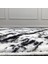 Safari Post Peluş Beyaz Siyah Desenli Yıkanabilir 150X300 cm Kaymaz Taban Kesme Yolluk Halı 3