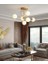 Pare Model Modern Spor Gold 6'lı Glop Beyaz Camlı Avize 1