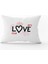 Beyaz Siyah Love Yazılı Modern Dijital Baskı Kırlent Yastık Kılıfı - CGH392-3550 Çift Tarafı Baskılı 1