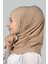Hazır Türban Pratik Eşarp Tesettür Hijab - Namaz Örtüsü - Koyu Bej 4