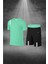 Erkek Su Yeşili Dri-Fit Kumaş Cepli Bisiklet Yaka Sporcu Günlük Tişört Şort Ikili Takım (S-3xl) 1
