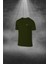 Büyük Beden Erkek Haki Dri-Fit Kumaş Yürüyüş ve Koşu Için Baskısız Günlük Tişört Şort Takımı (4XL-10XL) 2