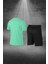Büyük Beden Erkek Su Yeşili Dri-Fit Kumaş Cepli Düz Kısa Kol Konforlu Tişört Şort Alt Üst Ikili Takım Seti (4XL-10XL) 4