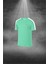 Büyük Beden Erkek Su Yeşili Dri-Fit Kumaş Baskısız Yuvarlak Yaka Kısa Kol Tişört Şort Alt Üst Spor Takım (4XL-10XL) 2