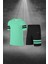 Büyük Beden Erkek Su Yeşili Dri-Fit Kumaş Yürüyüş ve Koşu Için Konforlu Cepli Sıfır Yaka Tişört Şort Ikili Alt Üst Seti (4XL-10XL) 1