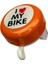 I Love My Bike Metal Sağlam Bisiklet Zili Turuncu 1