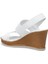 DS22033 2FX Beyaz Kadın Dolgu Topuk Sandalet 3