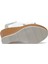 DS22033 2FX Beyaz Kadın Dolgu Topuk Sandalet 4